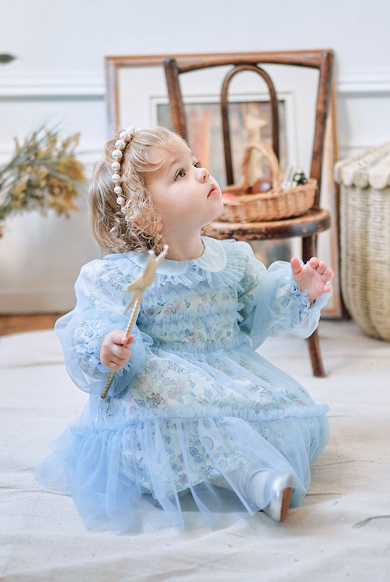 Skylar Tulle Dress, Primrose Vine Yard - Blue – view 5