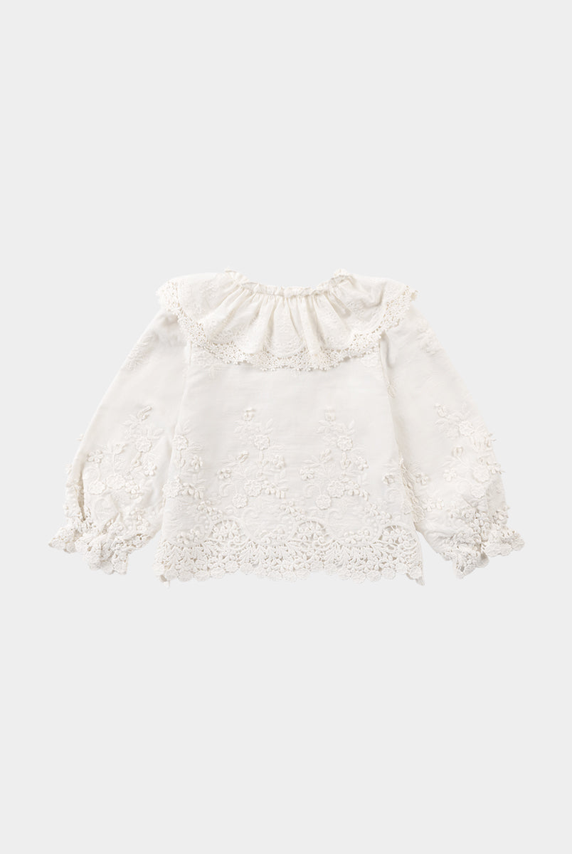 Lucerne Broderie Anglaise Blouse, Crème Brulee – view 8