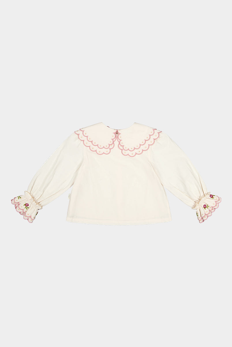 Venice Double-Collar Shirt, Almond White – view 8