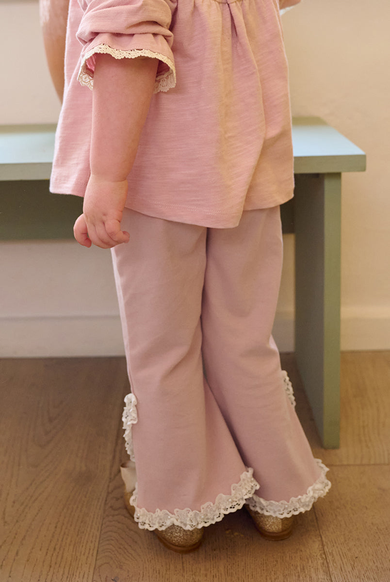Tretyakov Lace-Trim Leggings, Light Rose – view 4