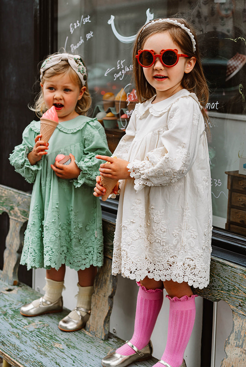 Lucerne Broderie Anglaise Dress, Crème Brulee – view 4