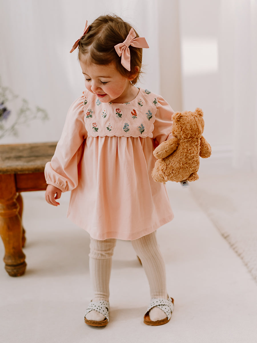 Ely Embroidered Jersey Romper, Almond Pink – view 7