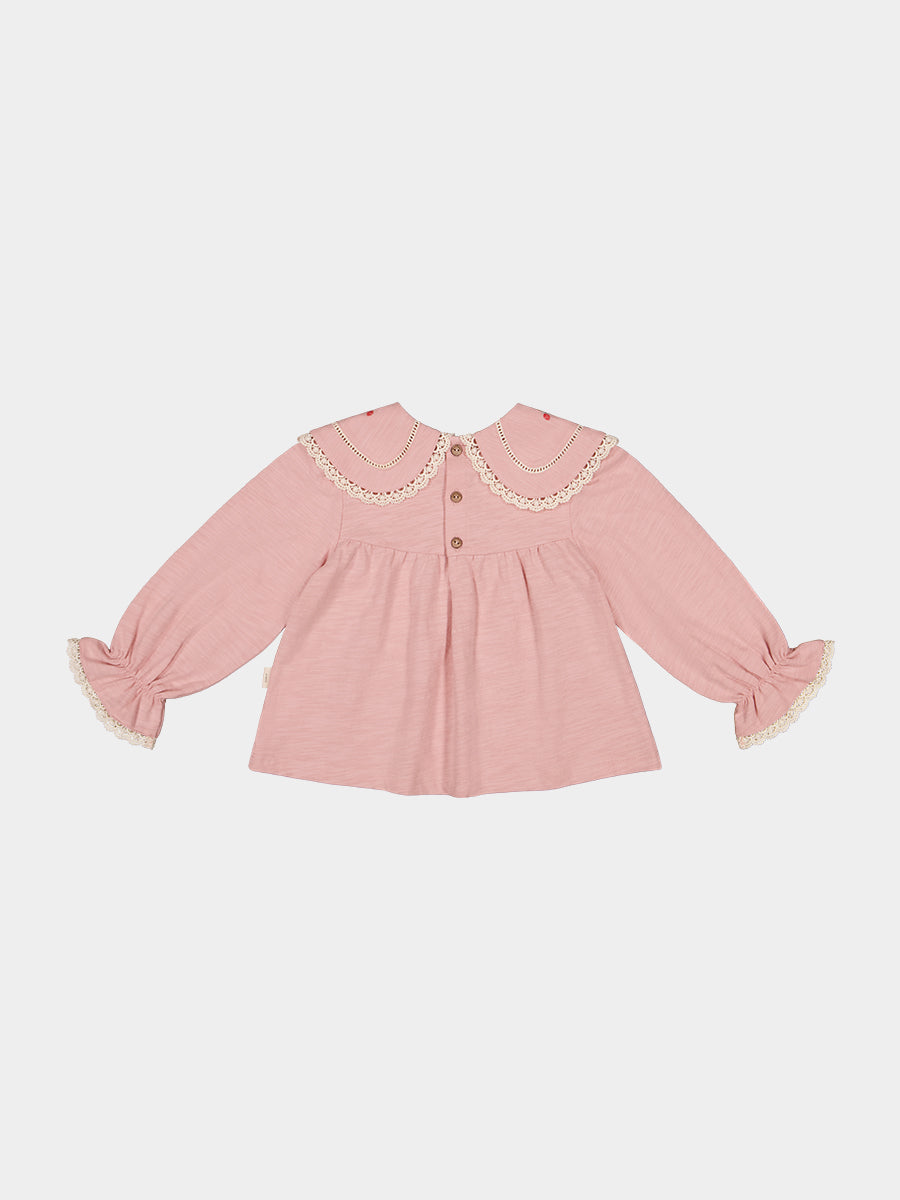 Quebec Embroidered Tee, Light Rose – view 8